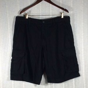 Marc Anthony Black Cargo-Linen Blend Shorts-38